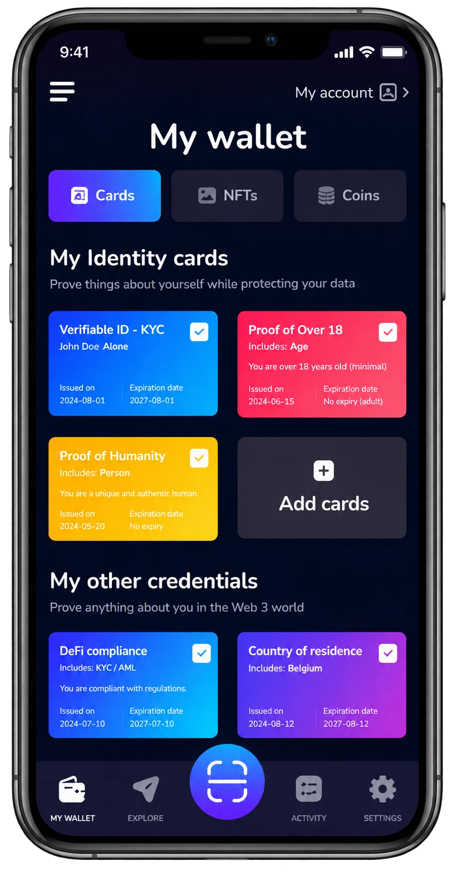 Talao mobile digital identity wallet